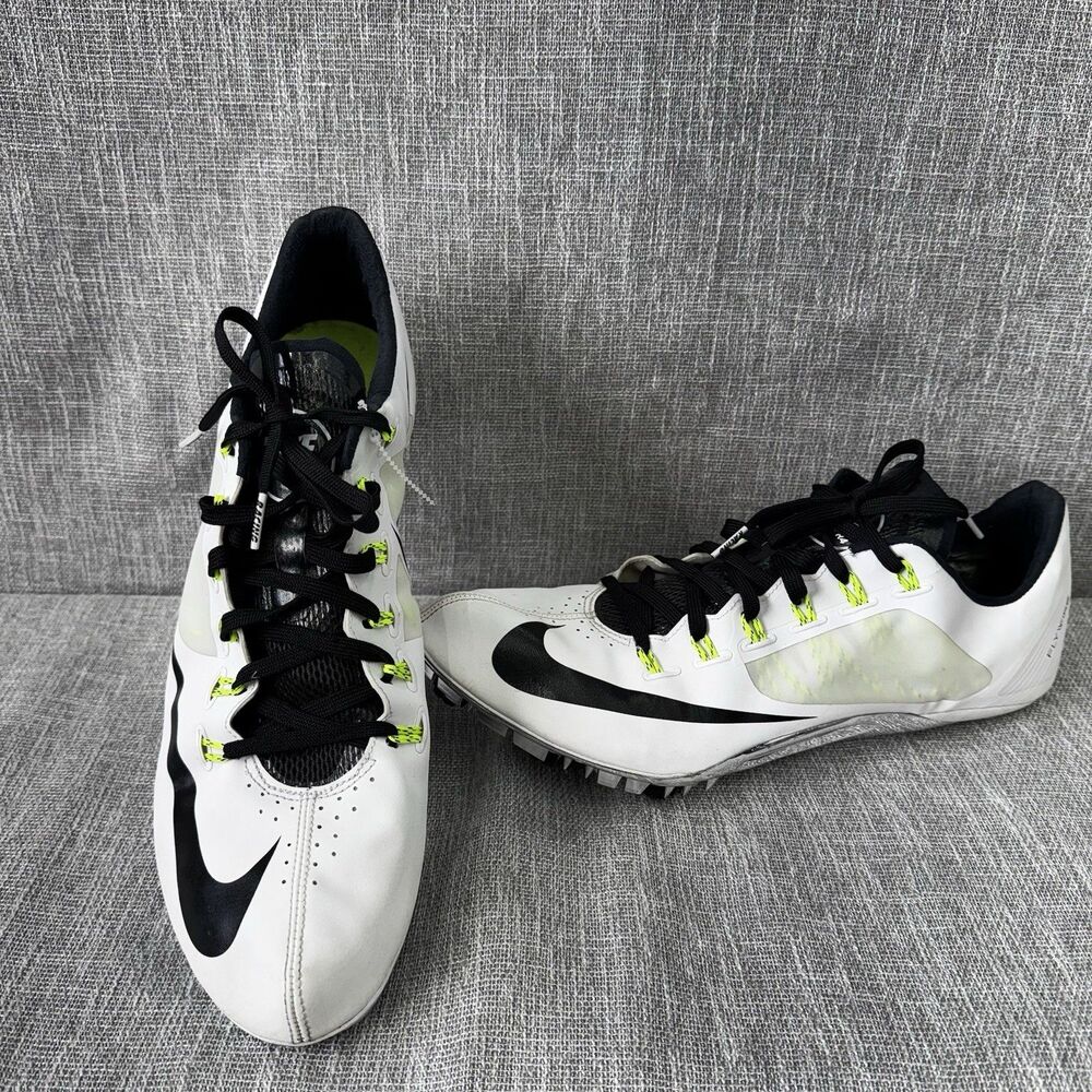 Nike Superfly R4 White Black Volt Track Spikes 526626-170 Mens Size 15 Sprinting